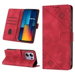 Custodia portafoglio in pelle goffrata per Xiaomi Poco F6