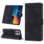 Custodia portafoglio in pelle goffrata per Xiaomi Poco F6