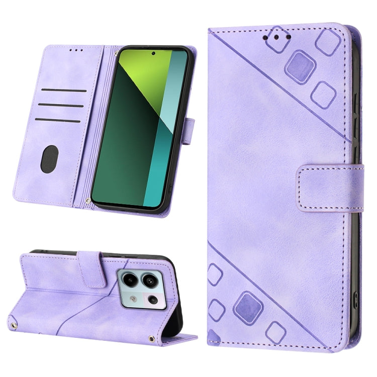 Custodia portafoglio in pelle goffrata per Xiaomi Redmi 13C