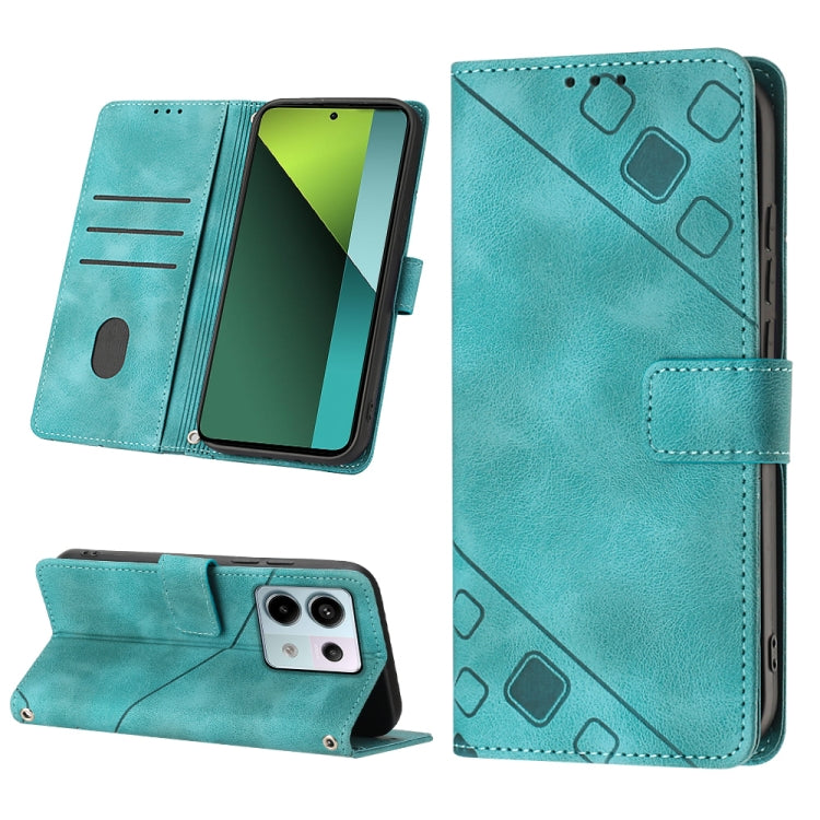 Custodia portafoglio in pelle goffrata per Xiaomi Redmi 13C