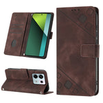 Custodia portafoglio in pelle goffrata per Xiaomi Redmi 13C