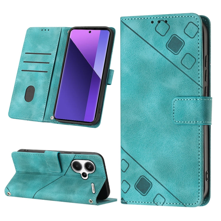 Custodia portafoglio in pelle goffrata per Xiaomi Redmi 13C