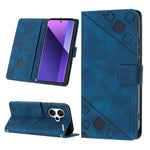 Custodia portafoglio in pelle goffrata per Xiaomi Redmi 13C