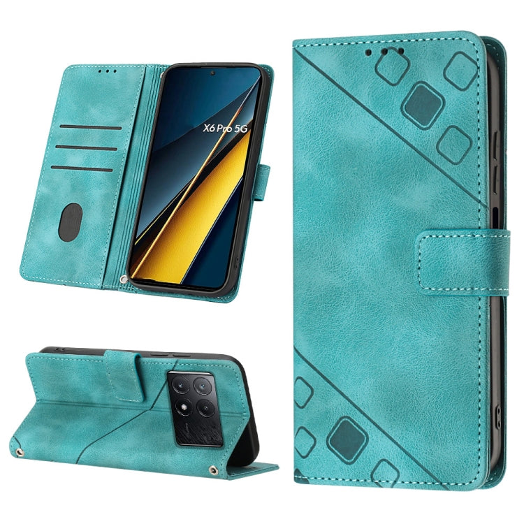 Custodia portafoglio in pelle goffrata per Xiaomi Redmi Note 13 P