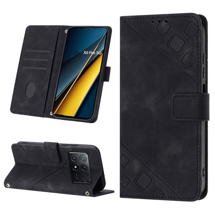 Custodia portafoglio in pelle goffrata per Xiaomi Redmi Note 13 P