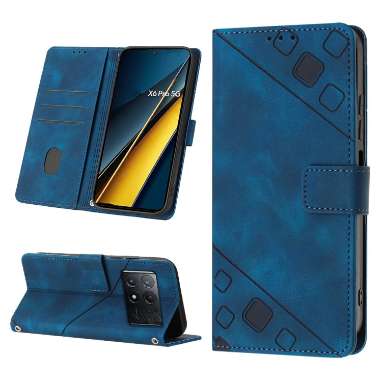 Custodia portafoglio in pelle goffrata per Xiaomi Redmi Note 13 P