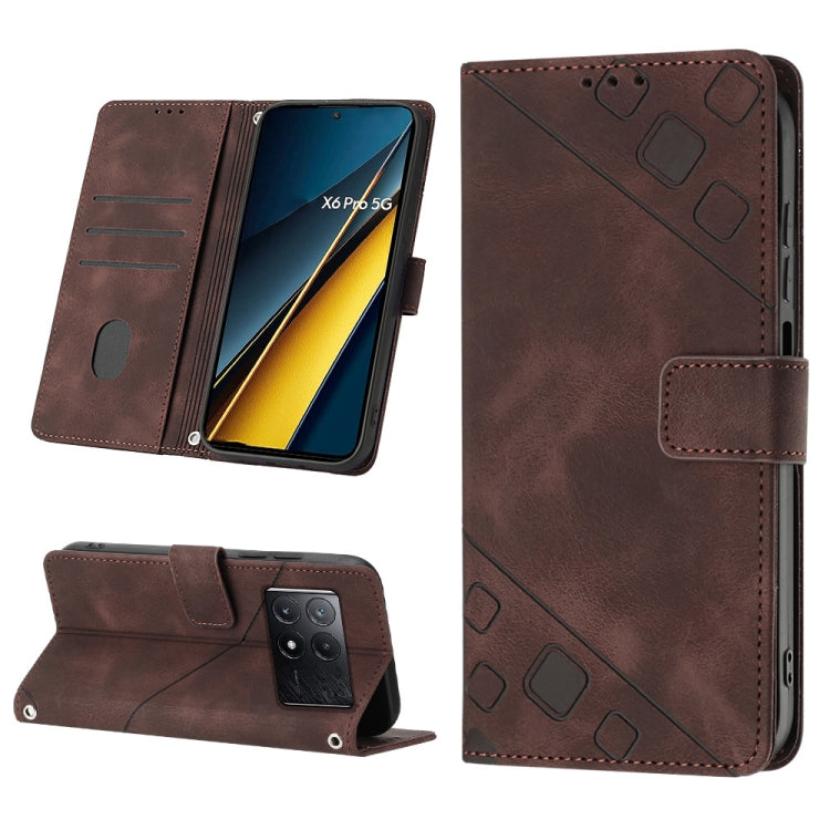 Custodia portafoglio in pelle goffrata per Xiaomi Redmi Note 13 P