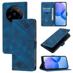Custodia portafoglio in pelle goffrata per Xiaomi 14 Ultra