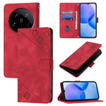 Custodia portafoglio in pelle goffrata per Xiaomi 14 Ultra