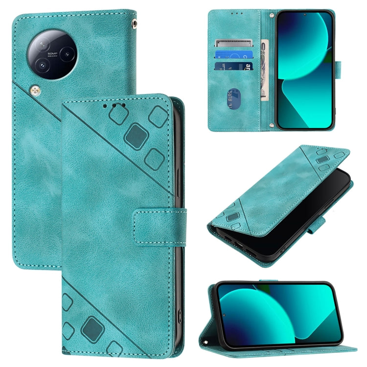 Custodia portafoglio in pelle goffrata per Xiaomi Civi 3