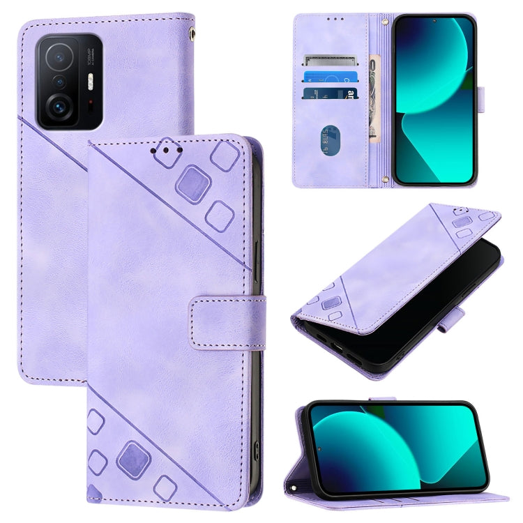 Custodia portafoglio in pelle goffrata per Xiaomi Mi 11