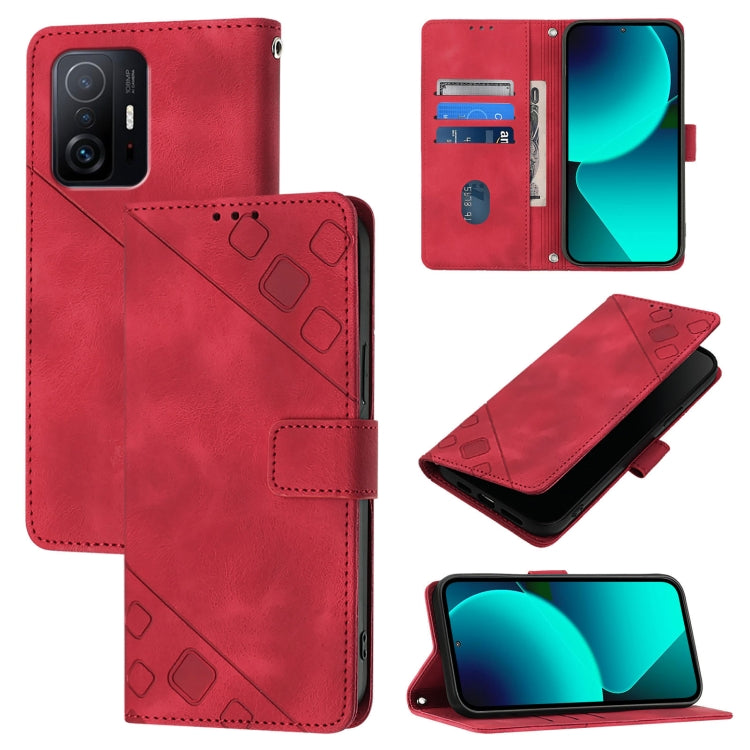 Custodia portafoglio in pelle goffrata per Xiaomi Mi 11