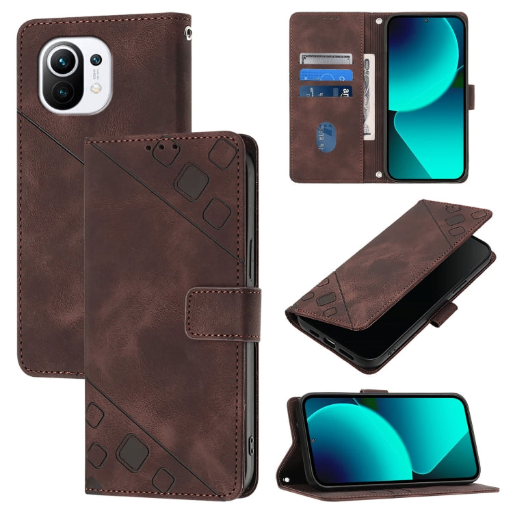 Custodia portafoglio in pelle goffrata per Xiaomi Mi 11