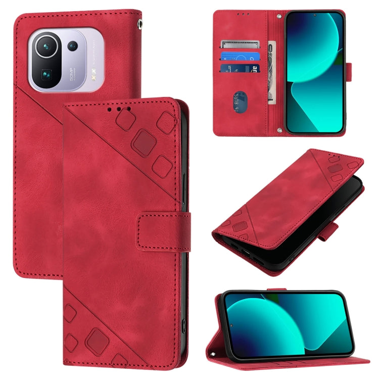 Custodia per telefono in pelle goffrata effetto pelle, For Xiaomi Mi 11 Pro, For Xiaomi Redmi Note 10 Pro 4G, For Xiaomi Poco M3 / Redmi 9 Power, For Xiaomi Redmi Note 9T Global