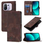 Custodia per telefono in pelle goffrata effetto pelle, For Xiaomi Mi 11 Pro, For Xiaomi Redmi Note 10 Pro 4G, For Xiaomi Poco M3 / Redmi 9 Power, For Xiaomi Redmi Note 9T Global
