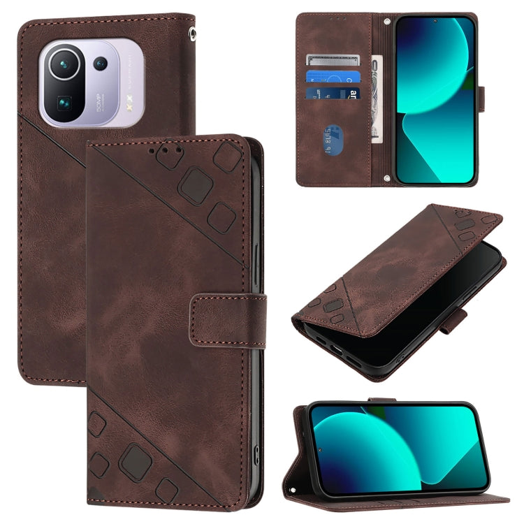 Custodia per telefono in pelle goffrata effetto pelle, For Xiaomi Mi 11 Pro, For Xiaomi Redmi Note 10 Pro 4G, For Xiaomi Poco M3 / Redmi 9 Power, For Xiaomi Redmi Note 9T Global