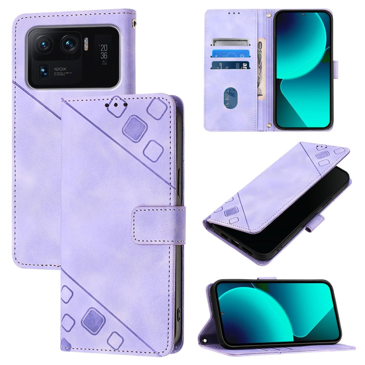Custodia portafoglio in pelle goffrata per smartphone Xiaomi