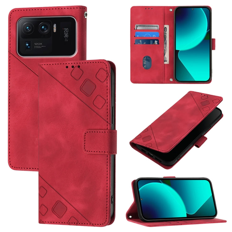 Custodia portafoglio in pelle goffrata per smartphone Xiaomi