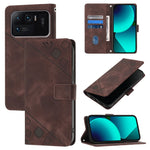 Custodia portafoglio in pelle goffrata per smartphone Xiaomi