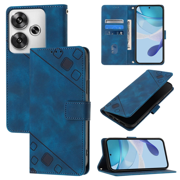Custodia portafoglio in pelle goffrata per Xiaomi Poco F6
