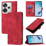 Custodia portafoglio in pelle goffrata per Xiaomi Poco F6