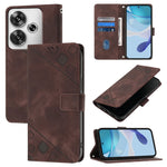 Custodia portafoglio in pelle goffrata per Xiaomi Poco F6