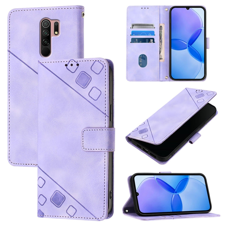 Custodia portafoglio in pelle goffrata per Xiaomi Redmi 9A