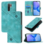 Custodia portafoglio in pelle goffrata per Xiaomi Redmi 9A