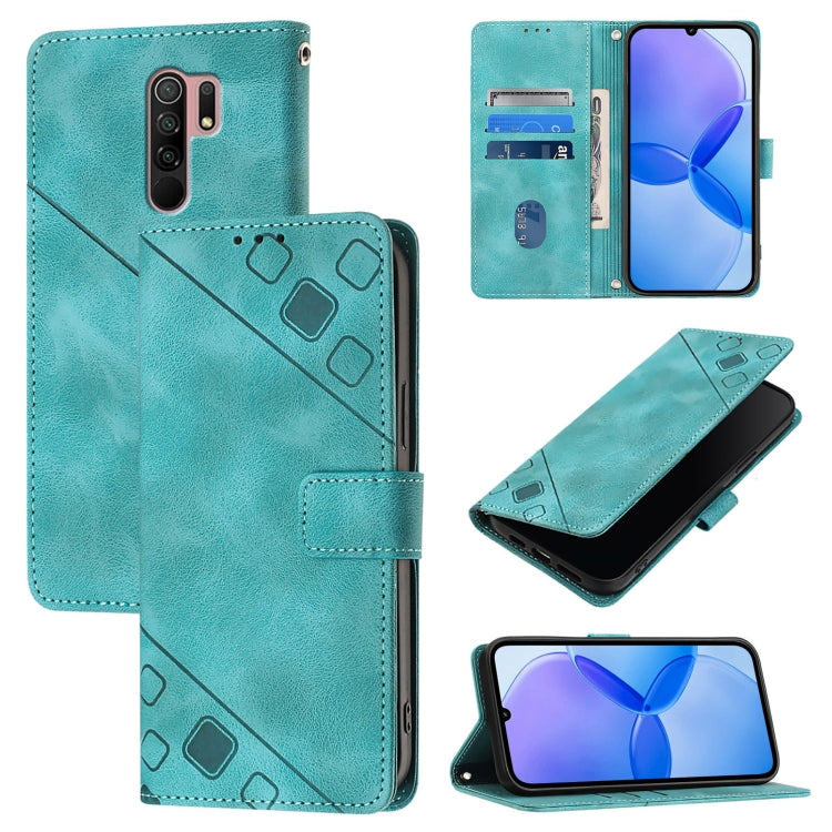 Custodia portafoglio in pelle goffrata per Xiaomi Redmi 9A