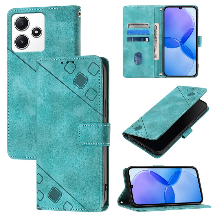 Custodia portafoglio in pelle goffrata per Xiaomi Redmi 13C