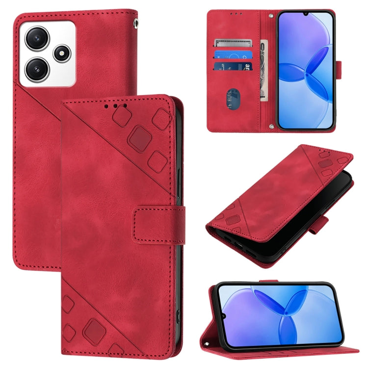 Custodia portafoglio in pelle goffrata per Xiaomi Redmi 13C
