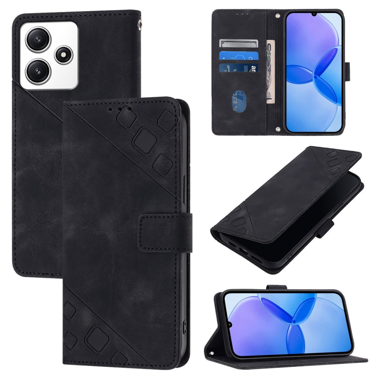Custodia portafoglio in pelle goffrata per Xiaomi Redmi 13C