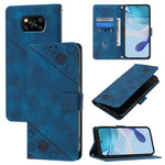 Custodia portafoglio in pelle goffrata per smartphone Xiaomi