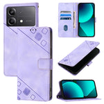 Custodia portafoglio in pelle goffrata per Xiaomi Poco F6