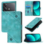 Custodia portafoglio in pelle goffrata per Xiaomi Poco F6