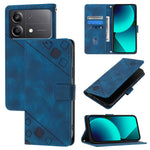 Custodia portafoglio in pelle goffrata per Xiaomi Poco F6