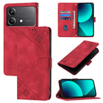 Custodia portafoglio in pelle goffrata per Xiaomi Poco F6