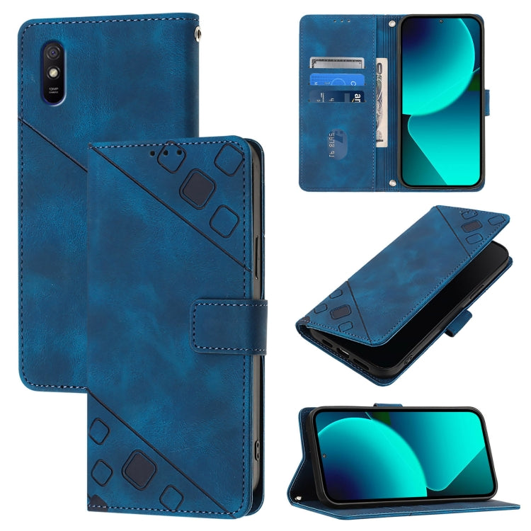 Custodia portafoglio in pelle goffrata per Xiaomi Redmi 9A