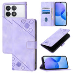 Custodia portafoglio in pelle goffrata per Xiaomi Redmi K70