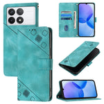 Custodia portafoglio in pelle goffrata per Xiaomi Redmi K70