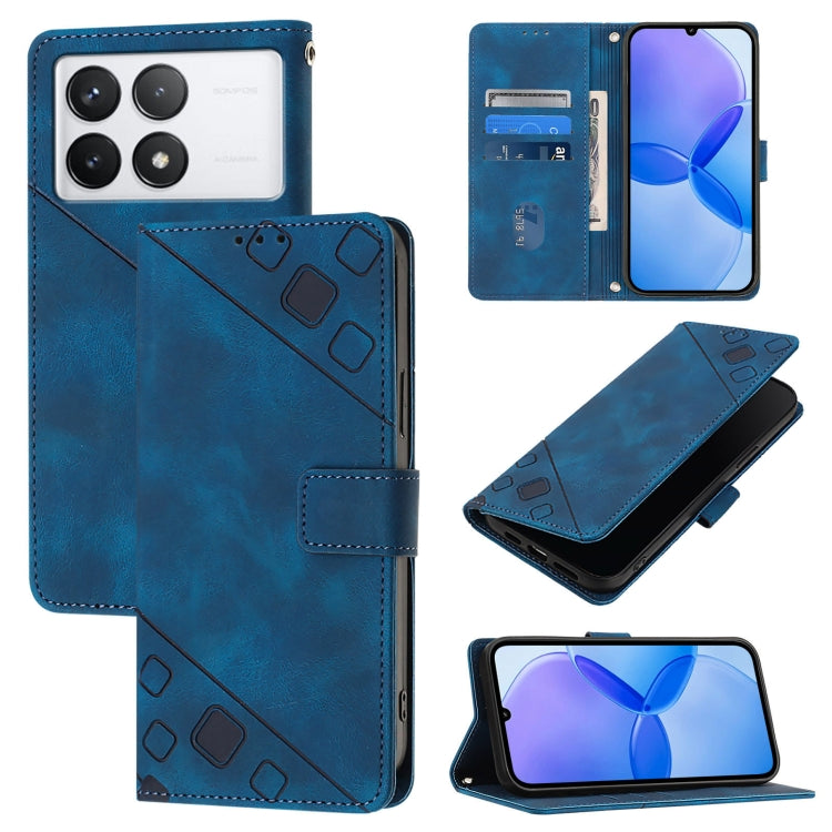 Custodia portafoglio in pelle goffrata per Xiaomi Redmi K70