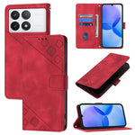 Custodia portafoglio in pelle goffrata per Xiaomi Redmi K70