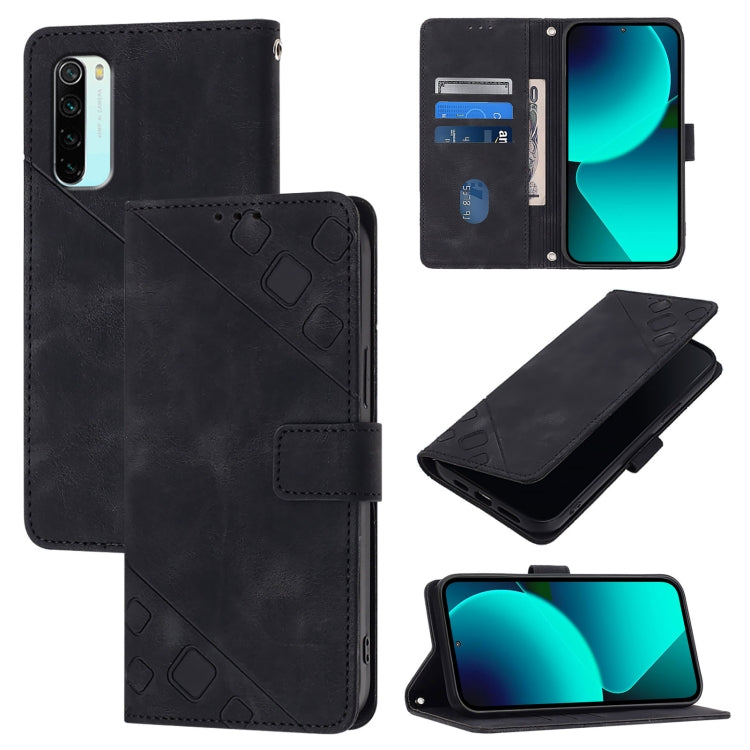 Custodia per telefono in pelle goffrata effetto pelle, For Xiaomi Mi 10 Lite 5G, For Xiaomi Redmi 8 / Redmi 8A, For Xiaomi Mi CC9 / Mi 9 Lite, For Xiaomi Redmi Note 8