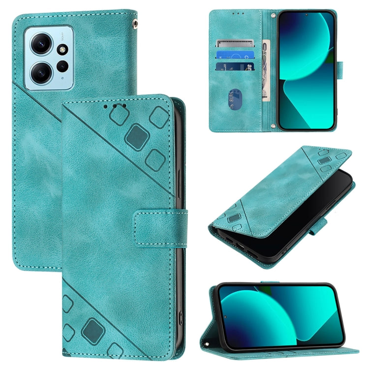 Custodia portafoglio in pelle goffrata per Xiaomi Redmi Note 12S