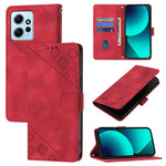 Custodia portafoglio in pelle goffrata per Xiaomi Redmi Note 12S