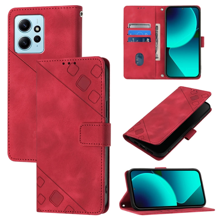 Custodia portafoglio in pelle goffrata per Xiaomi Redmi Note 12S