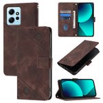 Custodia portafoglio in pelle goffrata per Xiaomi Redmi Note 12S