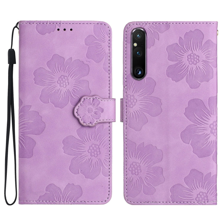 Custodia per cellulare in pelle con motivo floreale in rilievo, For Sony Xperia 10 VII, For Sony Xperia 10 VI, For Sony Xperia 1 VI, For Sony Xperia 1 V