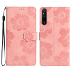 Custodia per cellulare in pelle con motivo floreale in rilievo, For Sony Xperia 10 VII, For Sony Xperia 10 VI, For Sony Xperia 1 VI, For Sony Xperia 1 V