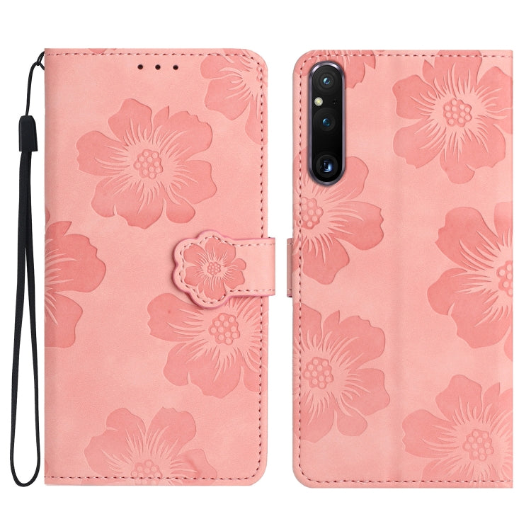 Custodia per cellulare in pelle con motivo floreale in rilievo, For Sony Xperia 10 VII, For Sony Xperia 10 VI, For Sony Xperia 1 VI, For Sony Xperia 1 V